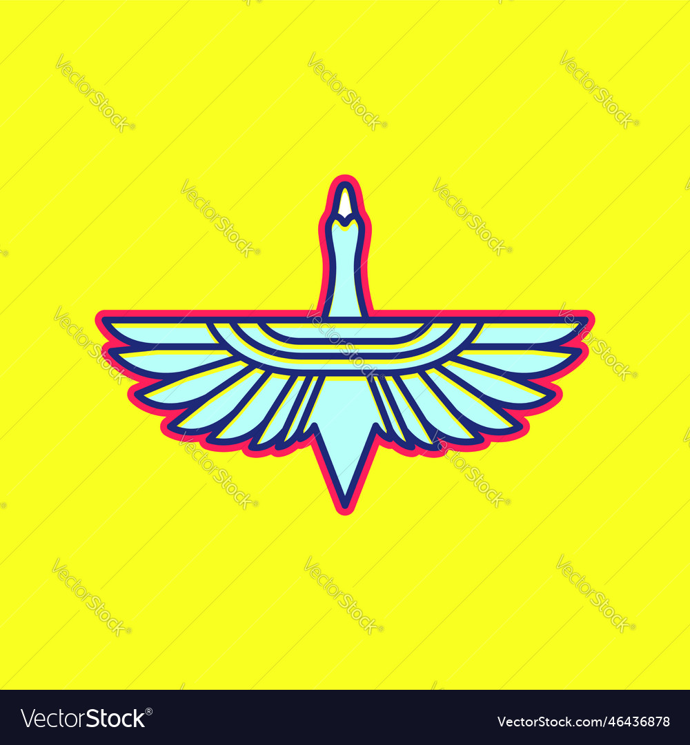 Flying bird goose modern geometric colorful