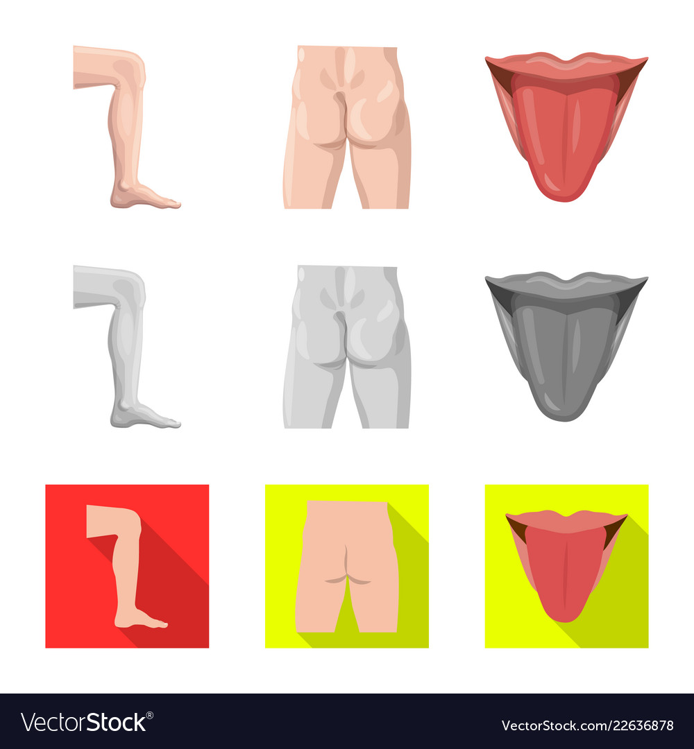 Isolated object of human and part sign set