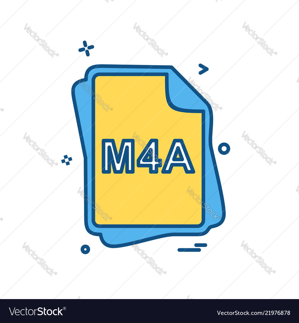 M4a file type icon design vector image M4a file type icon design