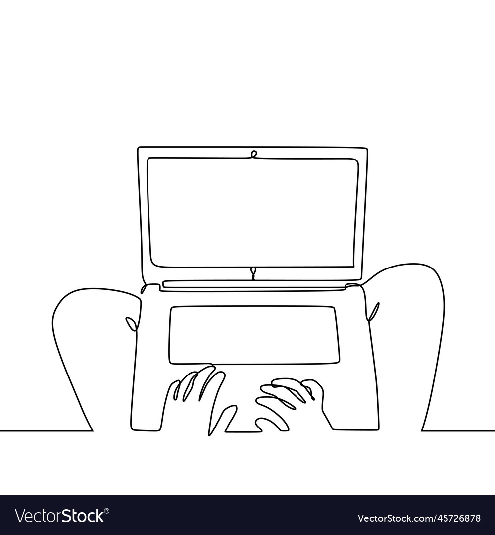 Minimalist Laptop Typing Artwork