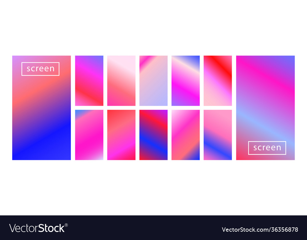 Mobile screen lock display collection colorful vector image Mobile screen lock display collection colorful
