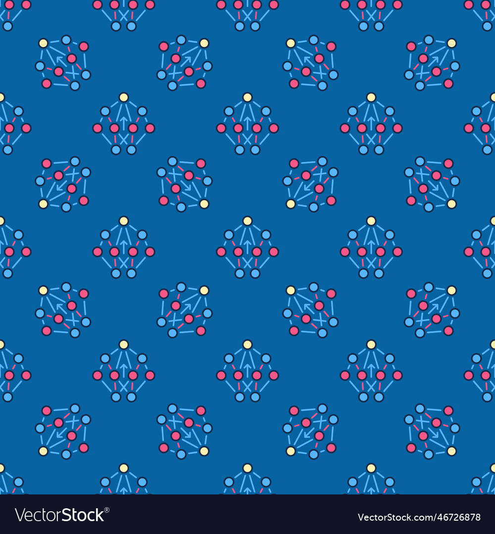Neural networks concept colored seamless pattern Vector Image Neural networks concept colored seamless pattern