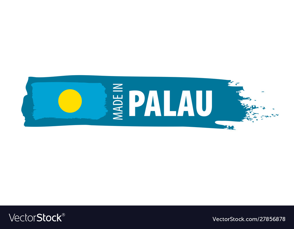 Palau flag on a white