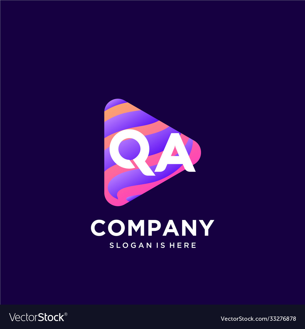 Qa initial logo with colorful template