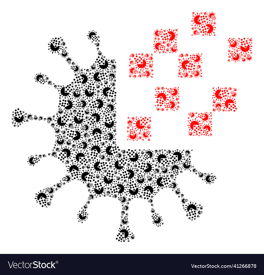 Recursion virus synthesis icon composition