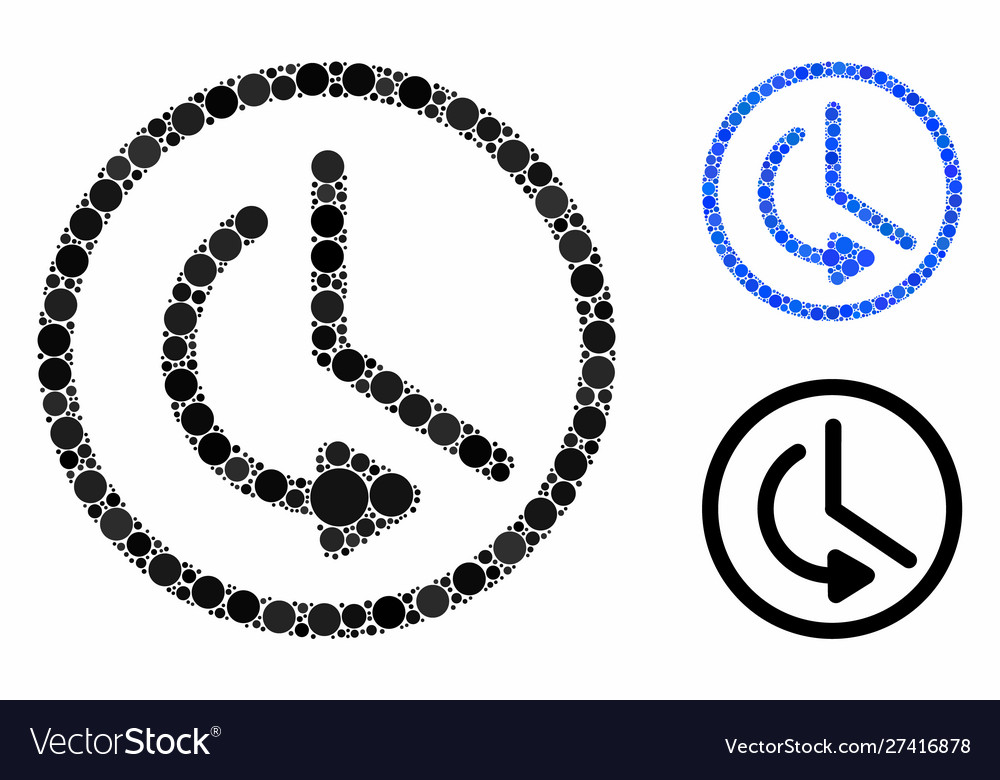 Rollback time composition icon circle dots vector image Rollback time composition icon circle dots