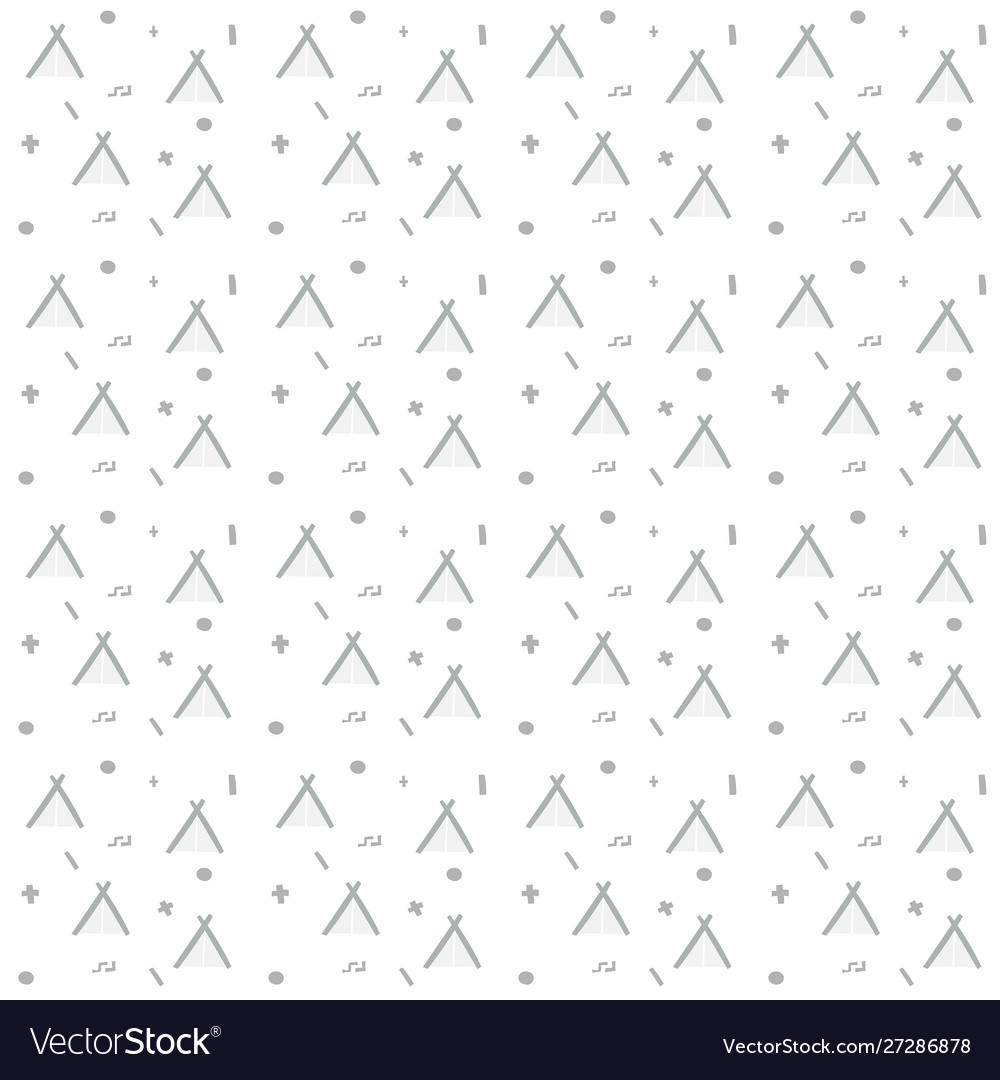 Scandinavian seamless pattern wigwam and elements vector image Scandinavian seamless pattern wigwam and elements