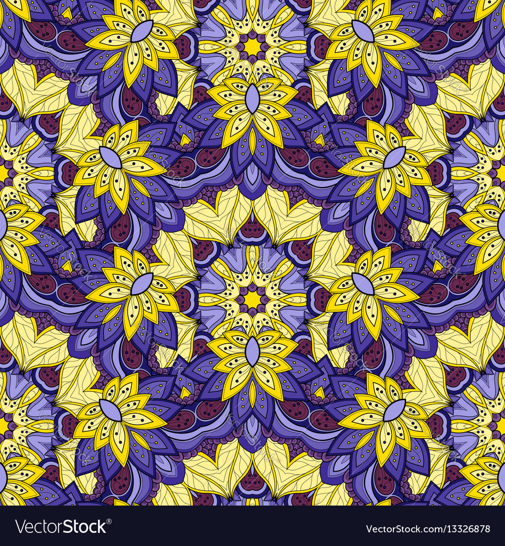 Seamless colored ornate pattern Royalty Free Vector Image
