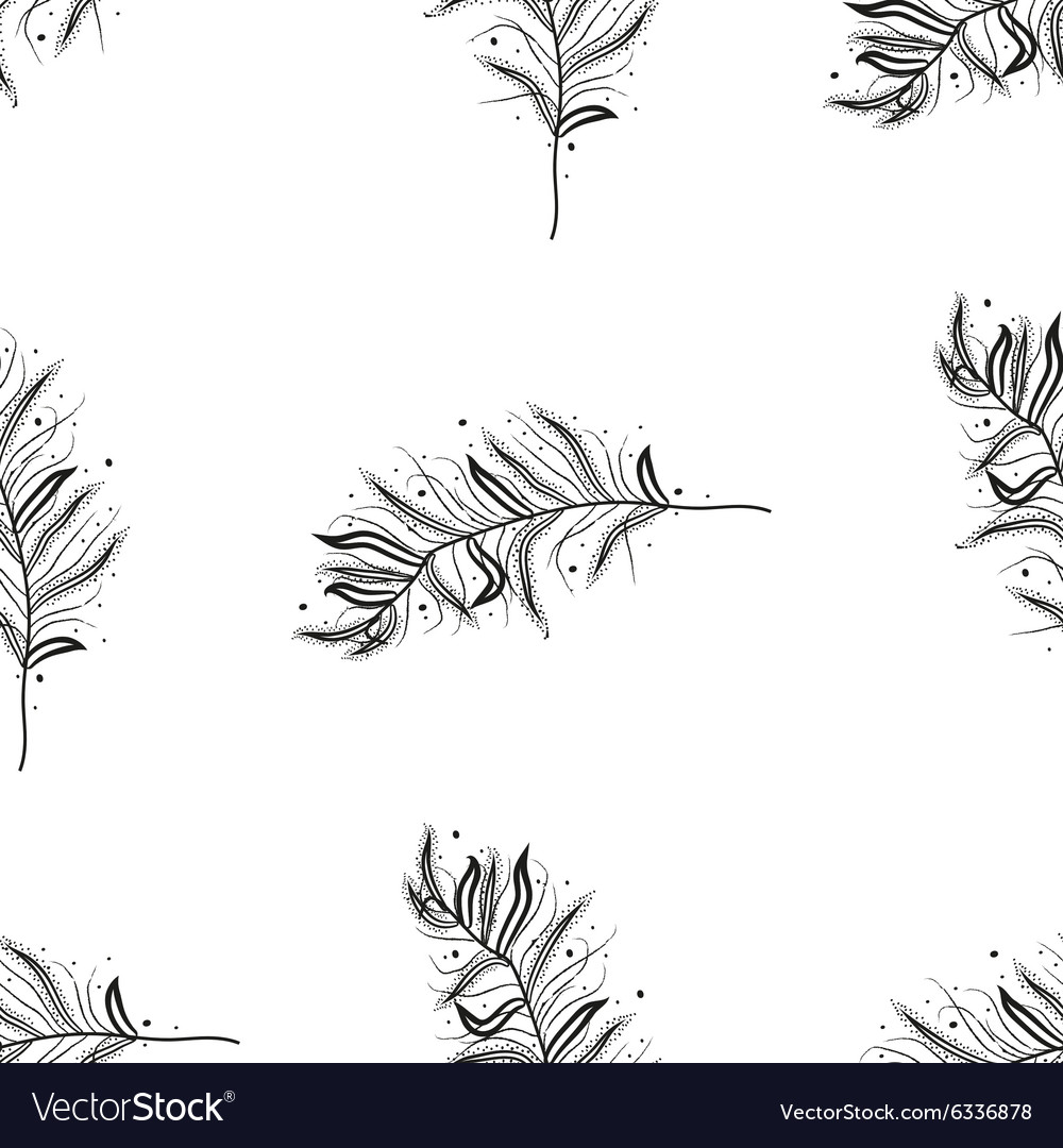 Seamless pattern with feathers