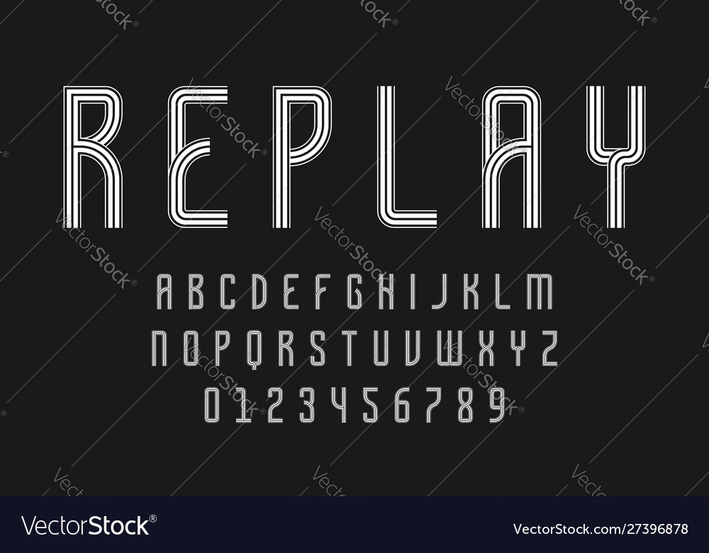 Set alphabets lines font modern abstract