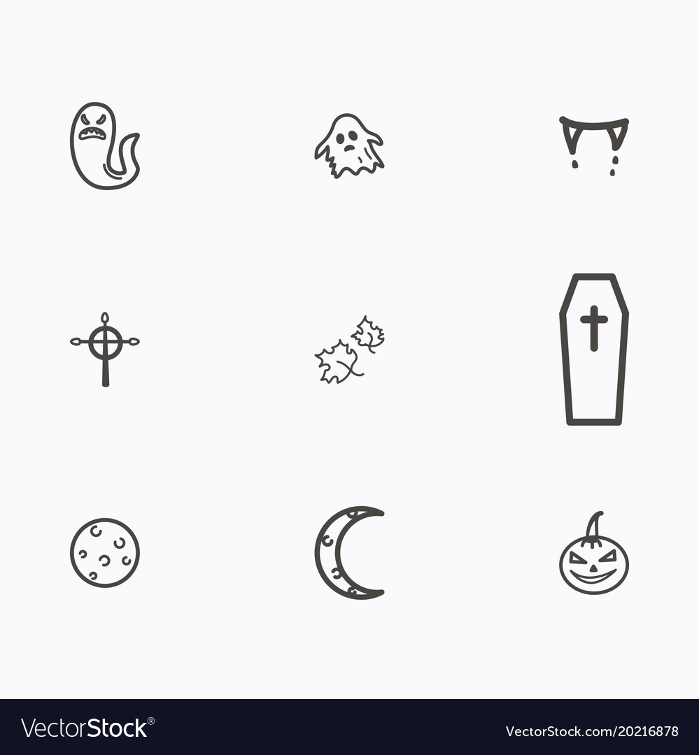 Set of halloween icons Royalty Free Vector Image