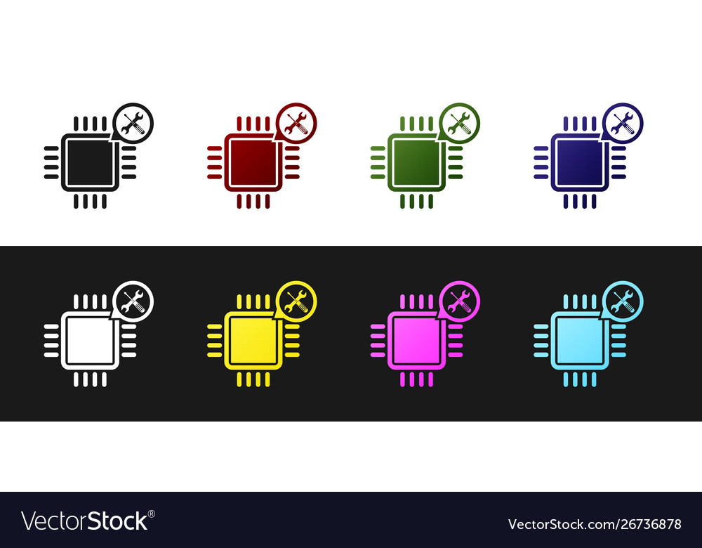 Set processor with screwdriver and wrench icon