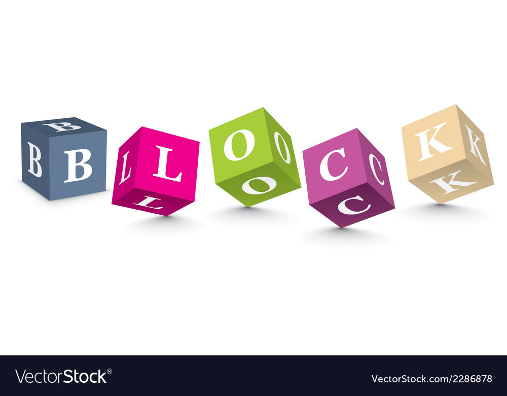 Word Block Written With Alphabet Blocks Royalty Free Vector