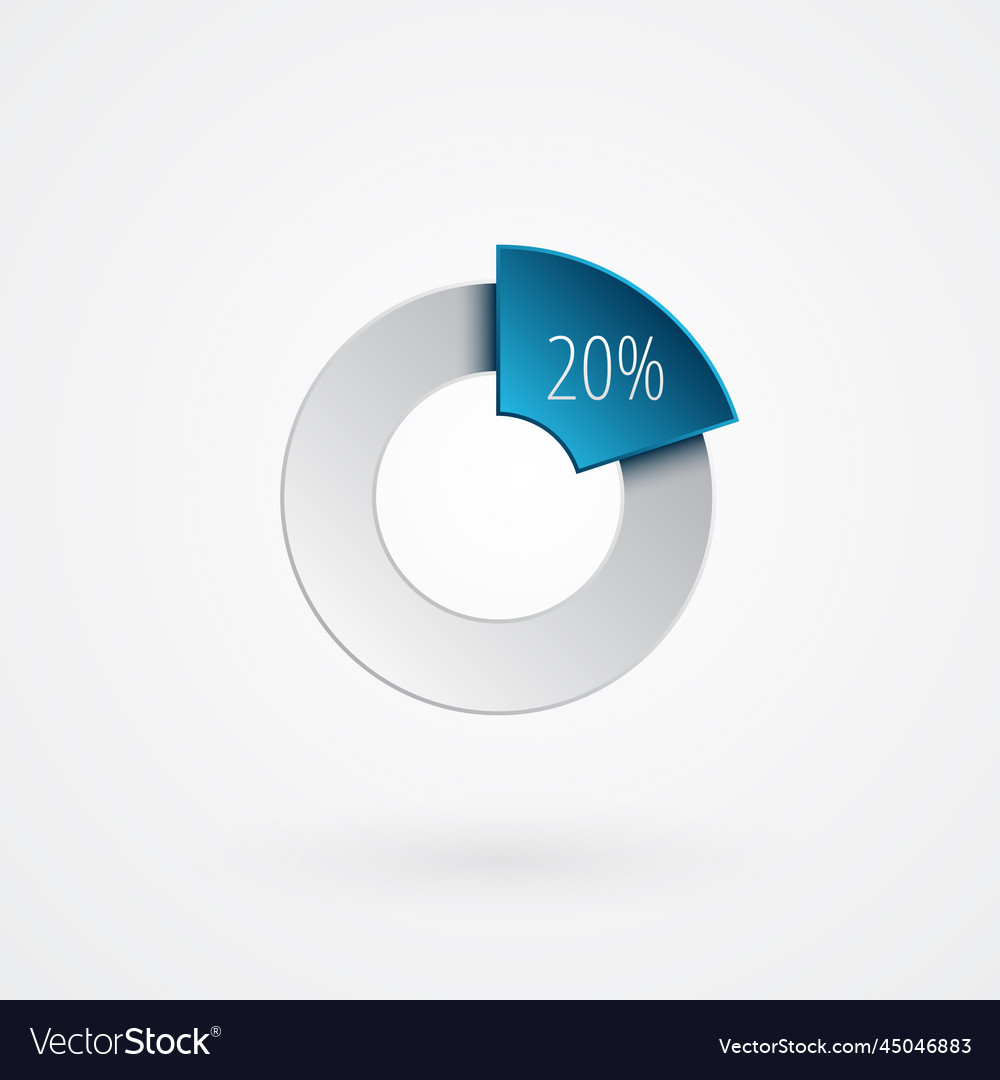 20 percent isolated pie chart percentage symbol