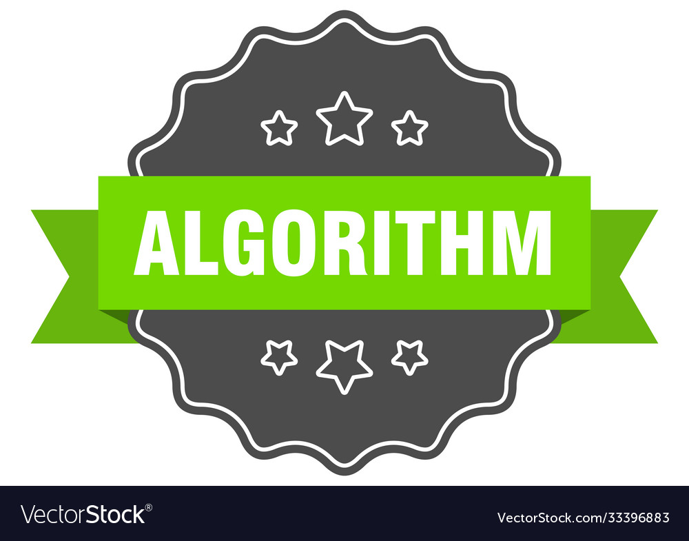 Algorithm label isolated seal sticker