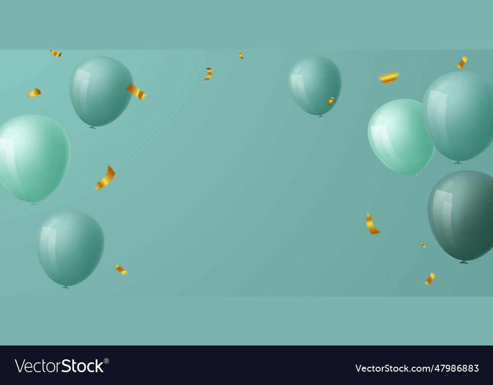 Balloons green celebration frame background