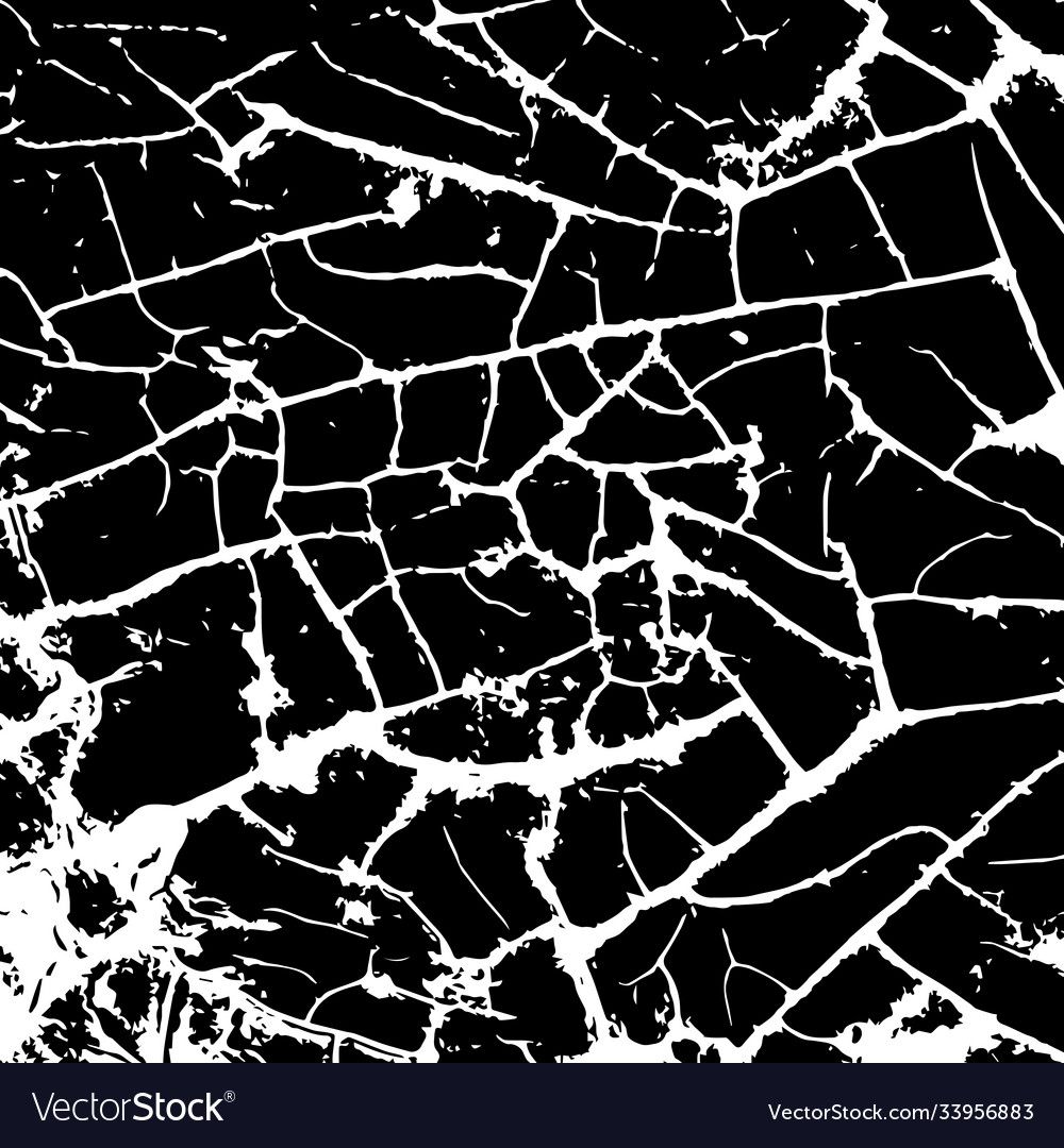 Black cracking texture grunge background pattern vector image Black cracking texture grunge background pattern