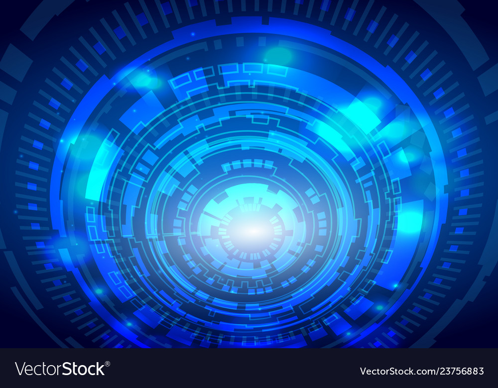 Blue abstract futuristic electronic circle