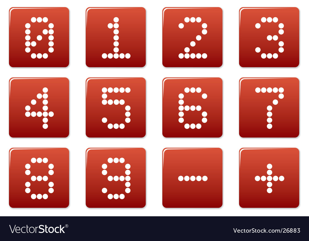 Digit Square Icons - Number Set