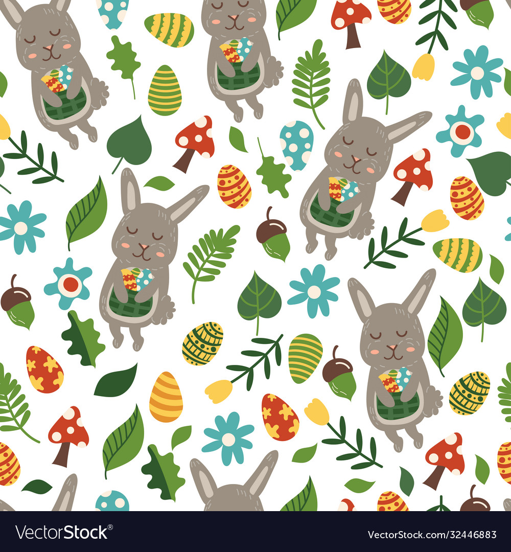 Easter Bunny Seamless Pattern