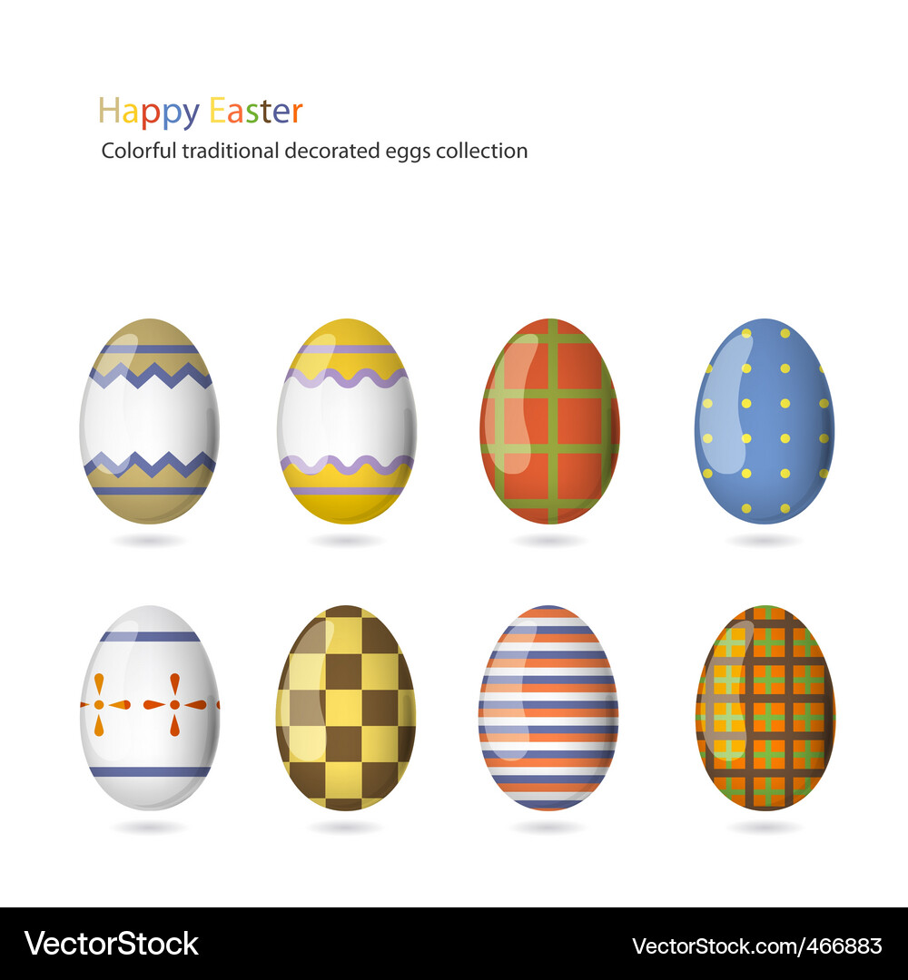 Easter eggs collection Royalty Free Vector Image