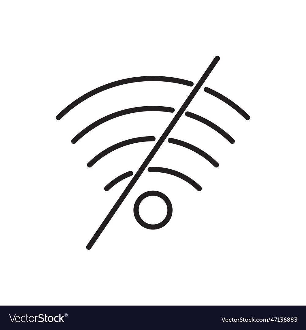 Editable icon of no wifi connection isolated vector image Editable icon of no wifi connection isolated