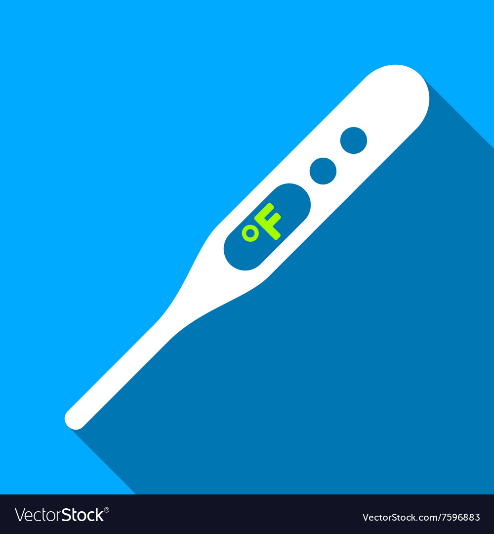 Fahrenheit thermometer flat long shadow square