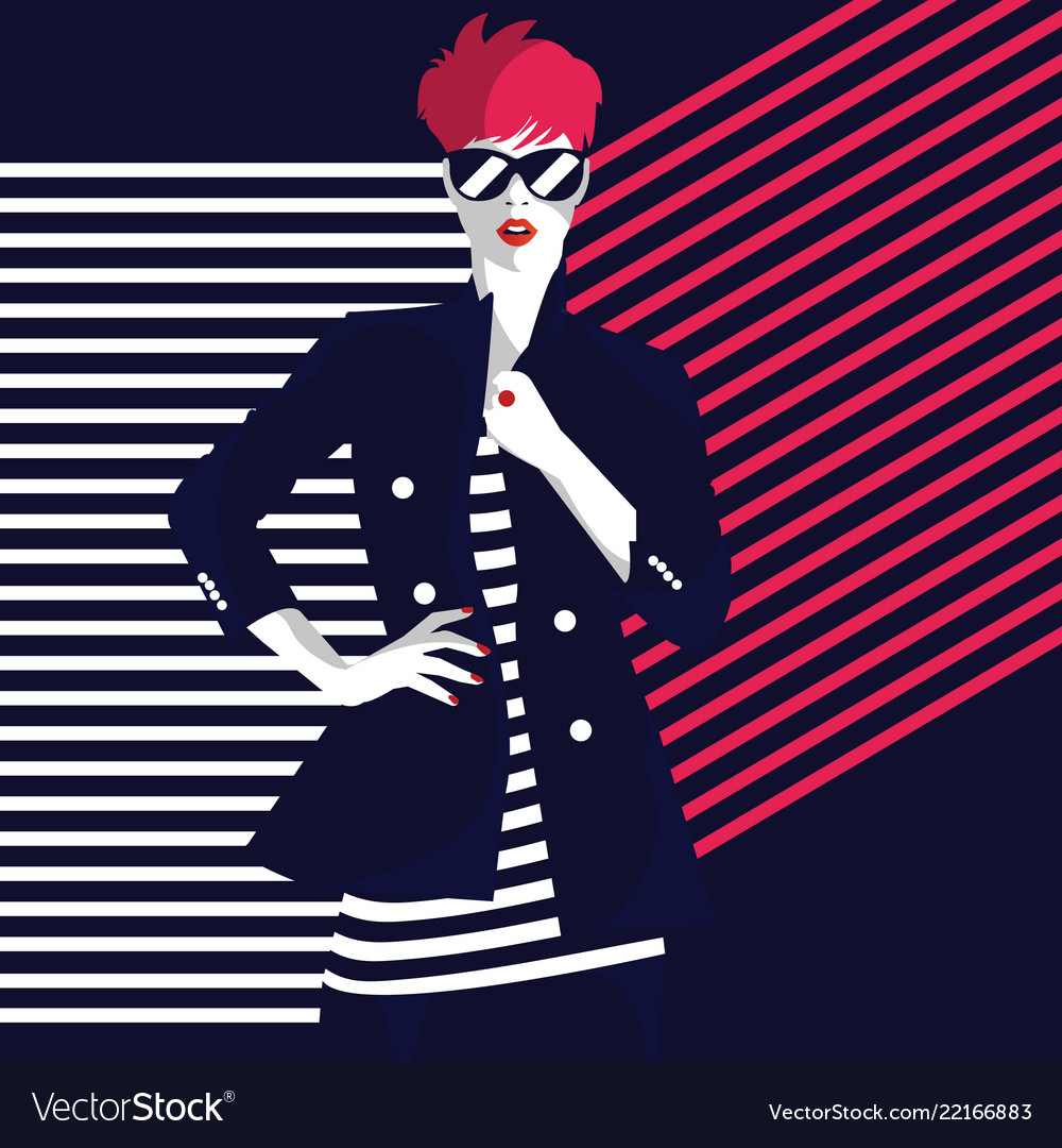 Fashion woman in style pop art stylish Royalty Free Vector