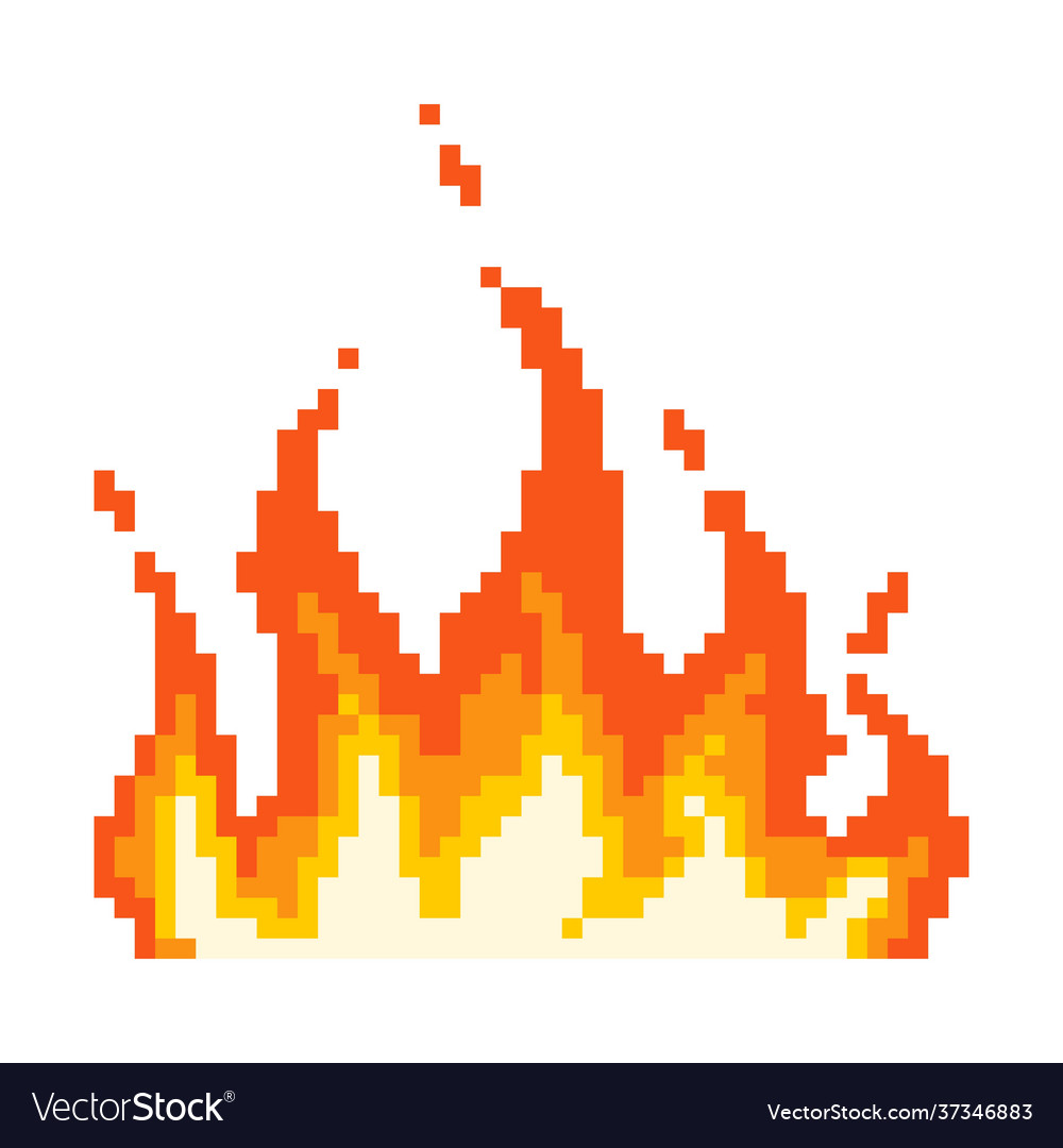 Flame fire pixel icon wave napalm burning