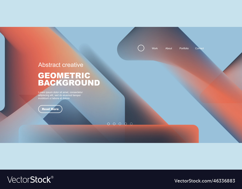 Fluid gradient triangles landing page background vector image Fluid gradient triangles landing page background