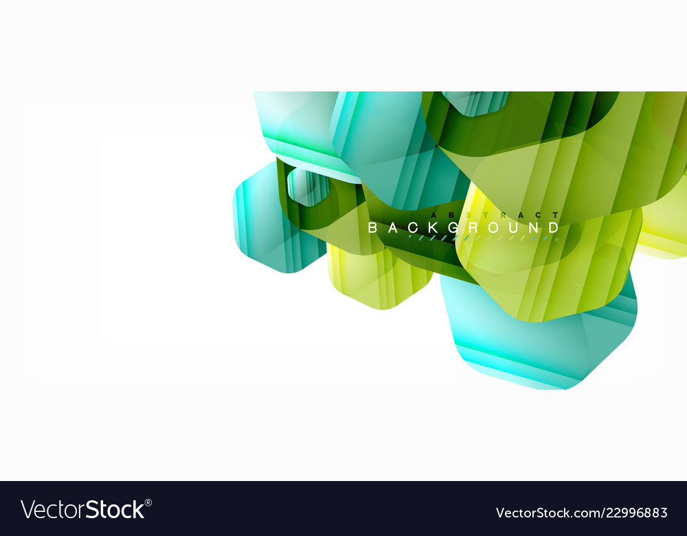 Glossy color hexagons modern composition