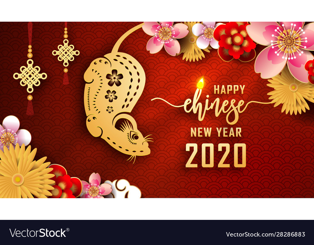 Happy chinese new year 2020 the rat vector image Happy chinese new year 2020 the rat