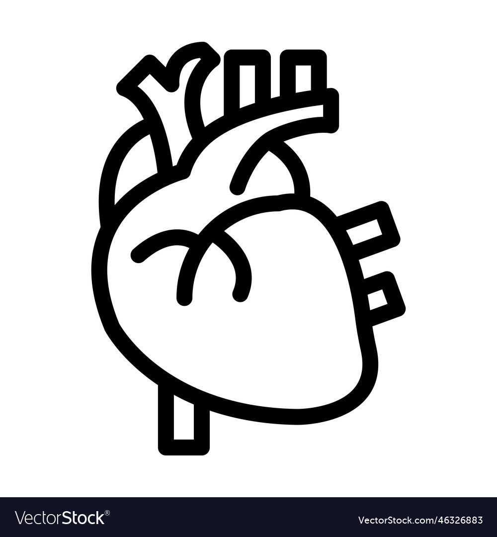 Heart thick line icon for personal and commercial Vector Image