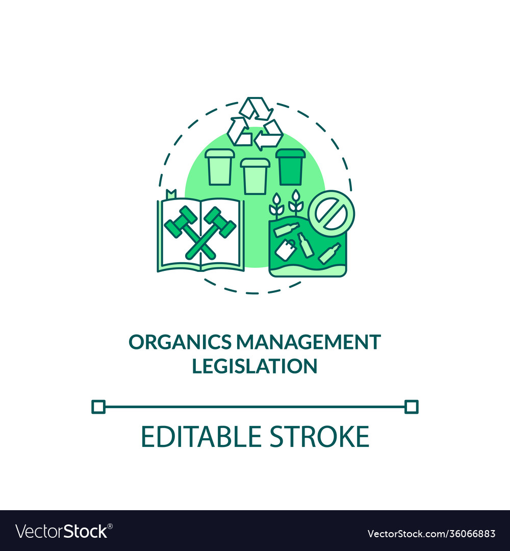 Organics management legislation concept icon Vector Image