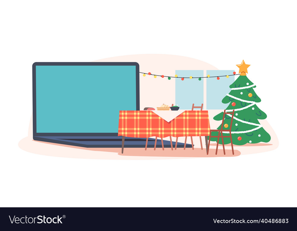 Room at christmas night empty home interior Vector Image