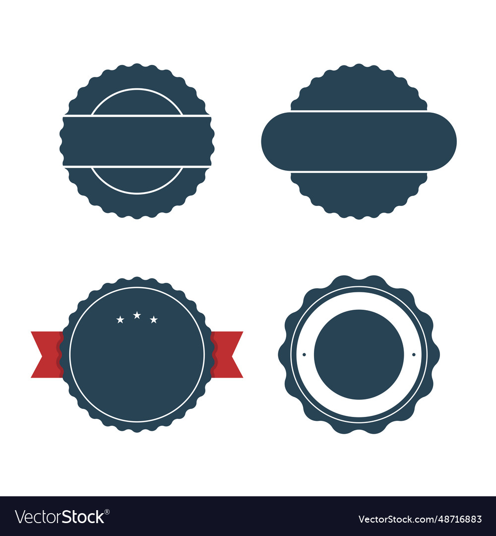 Set badge ribbons and labels design elements vector image Set badge ribbons and labels design elements