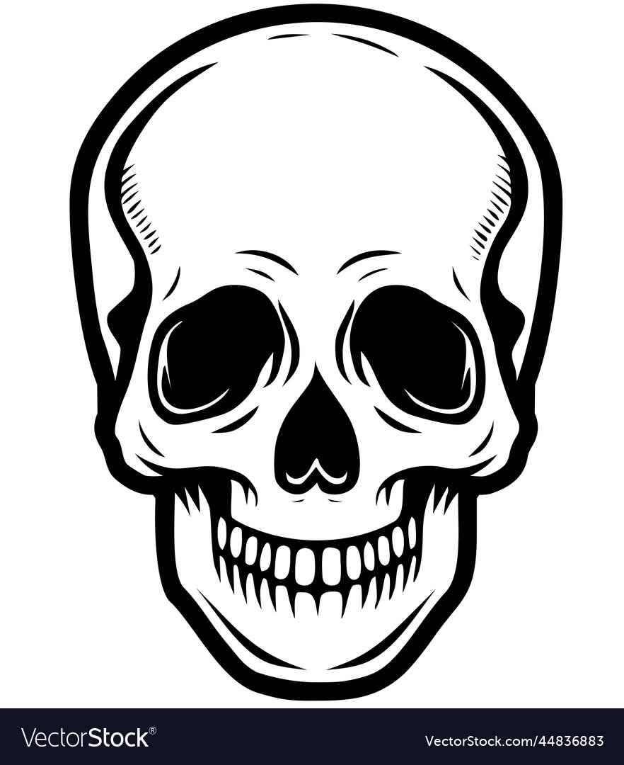 Skull icon in black and white