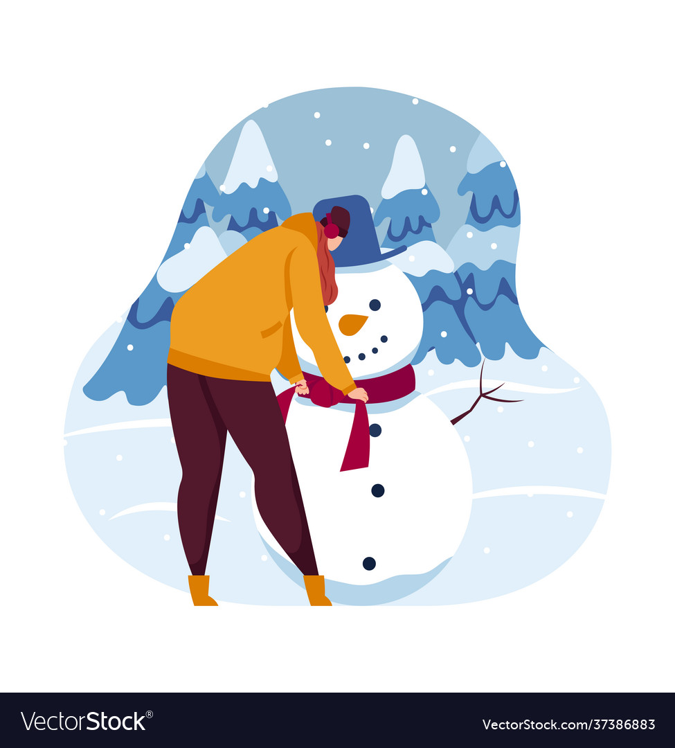 Snowman concept snow fun holiday winter snowy Vector Image