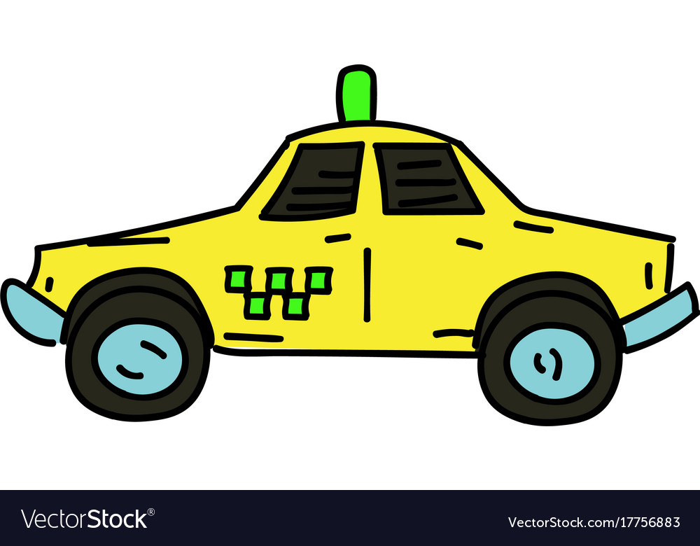 Taxi Taxi Cartoon Hand gezeichnetes Bild