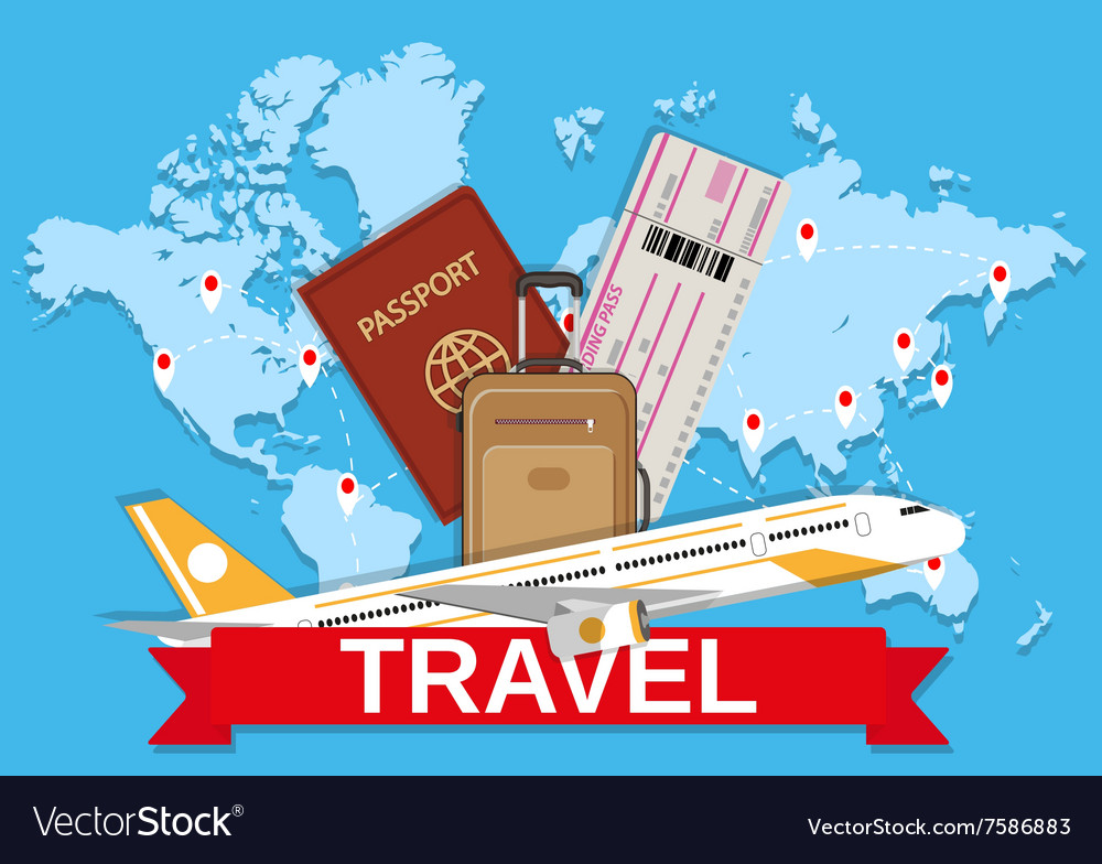 Travel bag and world map