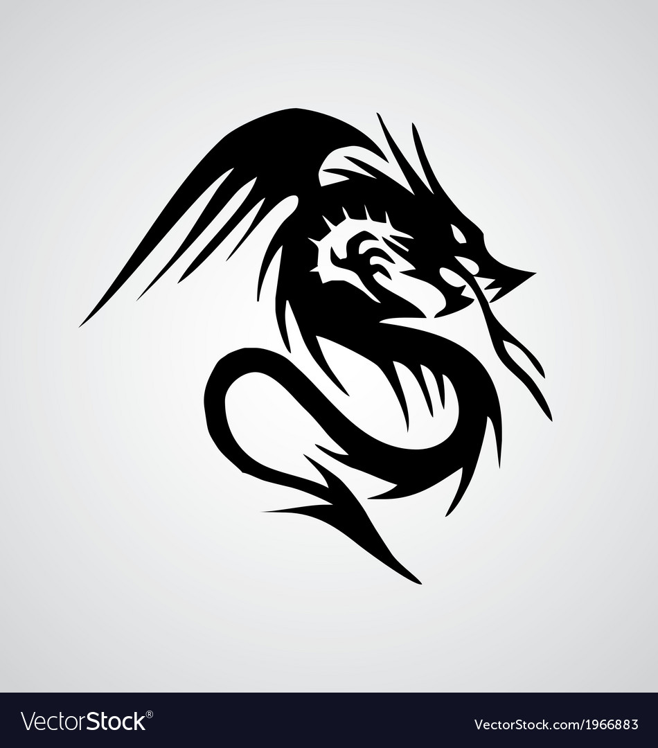 Tribal dragon tattoo design Royalty Free Vector Image