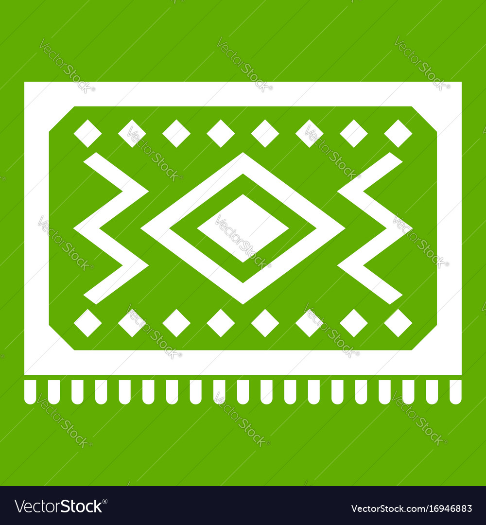 Turkish Carpet Icon Green Vector Image Turkish Carpet Icon Green Vector Image