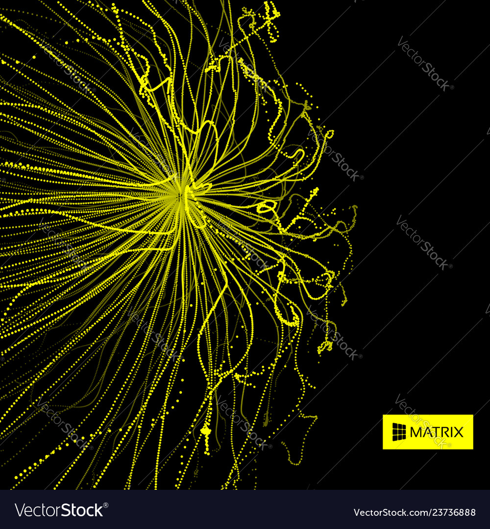 Array dynamic particles 3d technology background vector image Array dynamic particles 3d technology background