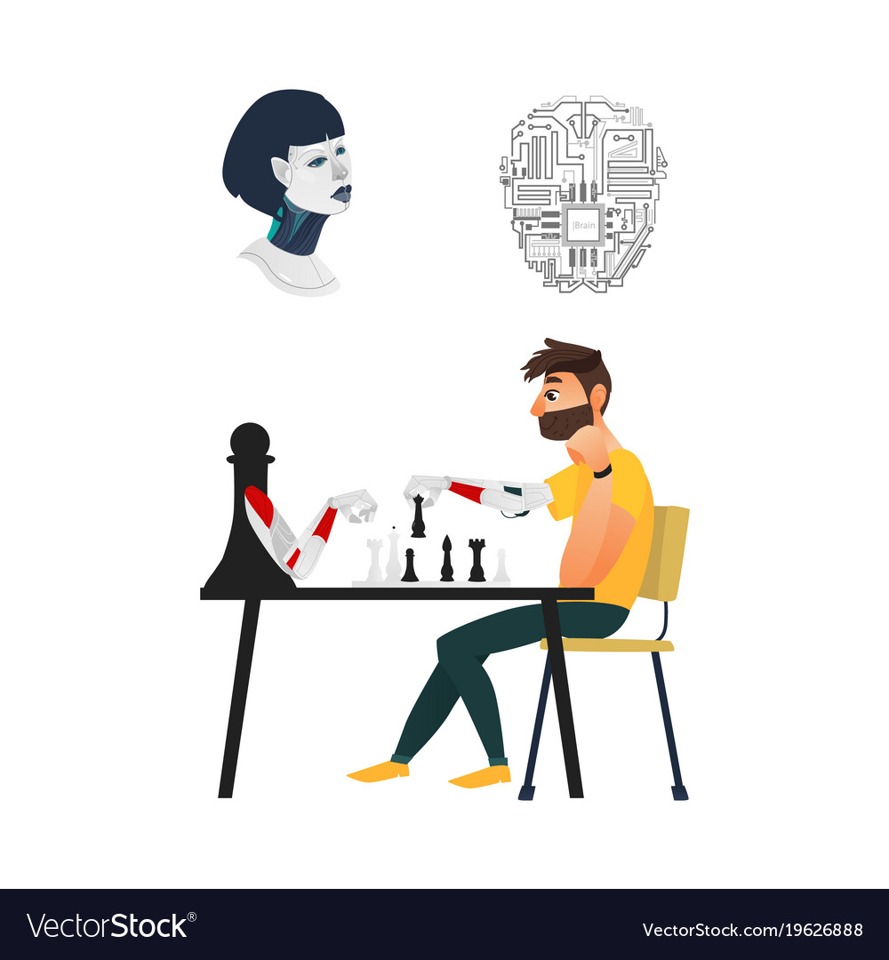 Artificial intelligence robots icons