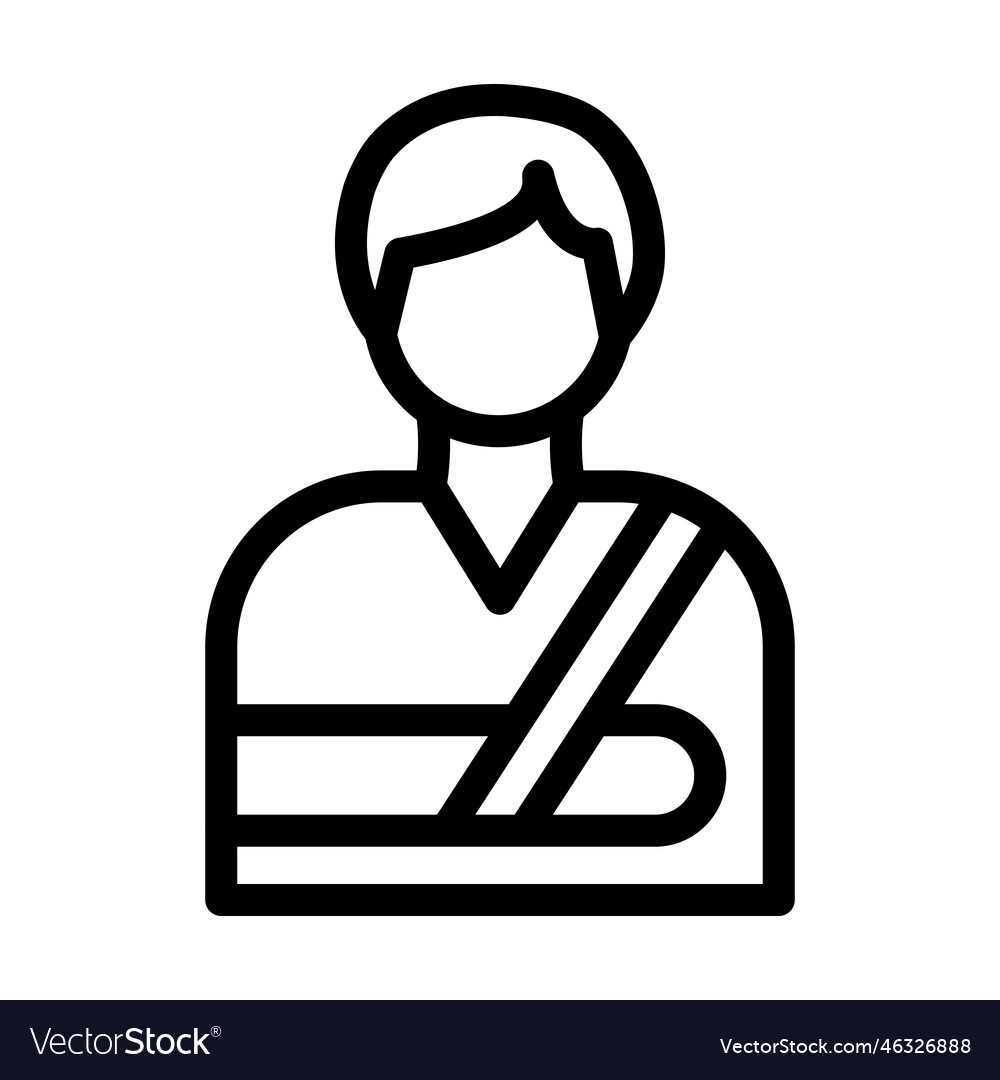 Bandaged person thick line icon for personal Vector Image