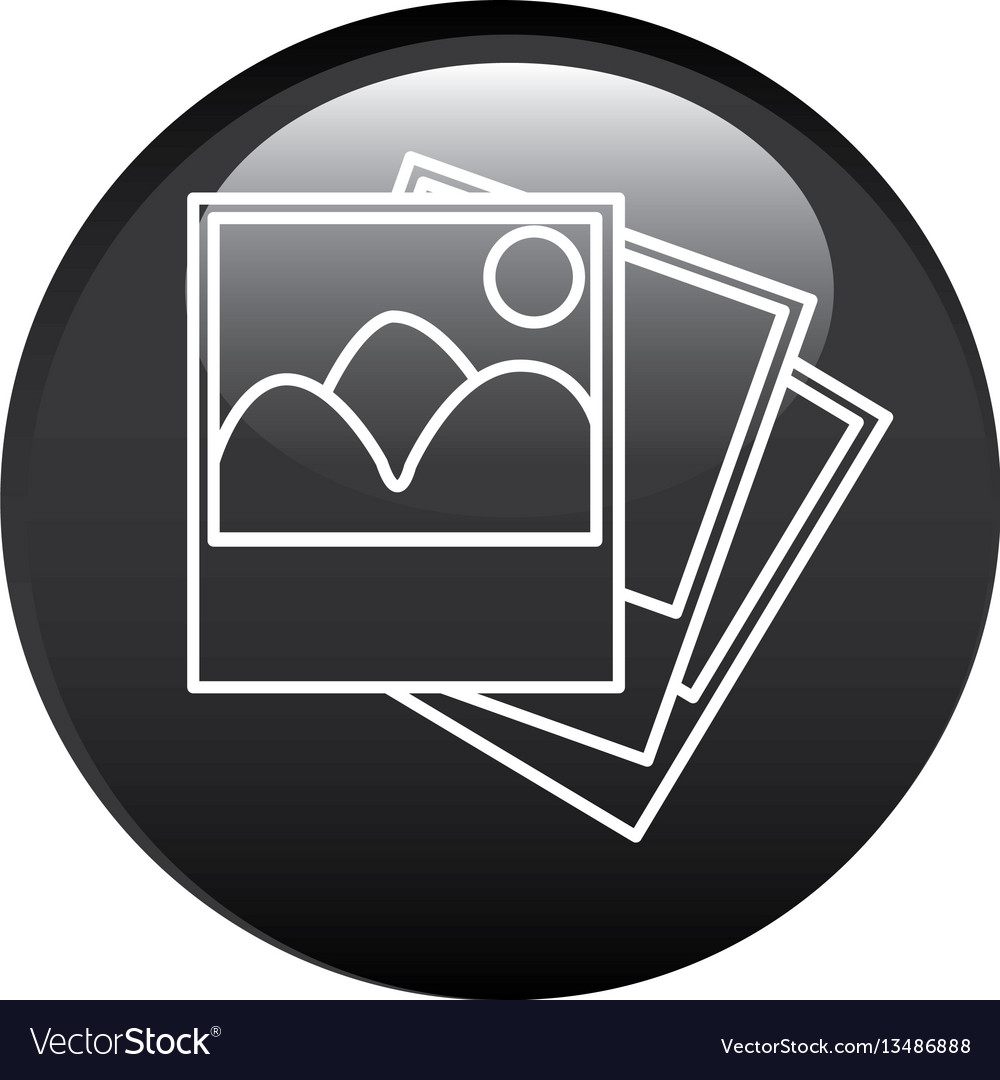 Black circular frame with pictures icon Royalty Free Vector