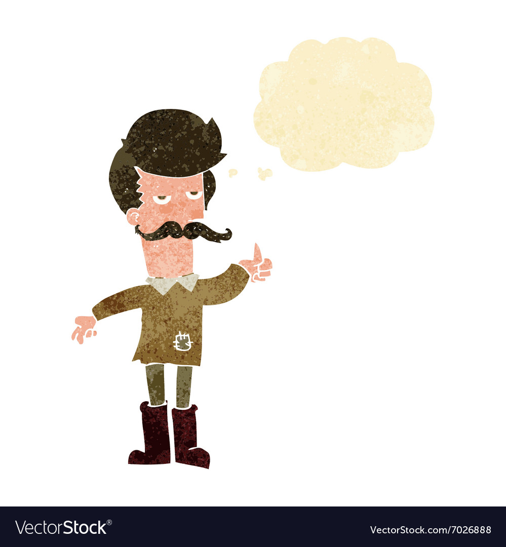 Cartoon old man in poor clothes with thought Vector Image Cartoon old man in poor clothes with thought Vector Image