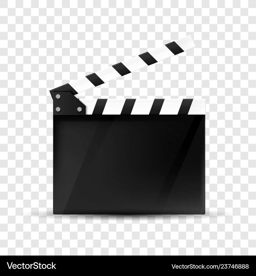 Clapper board movie isolated Royalty Free Vector Image