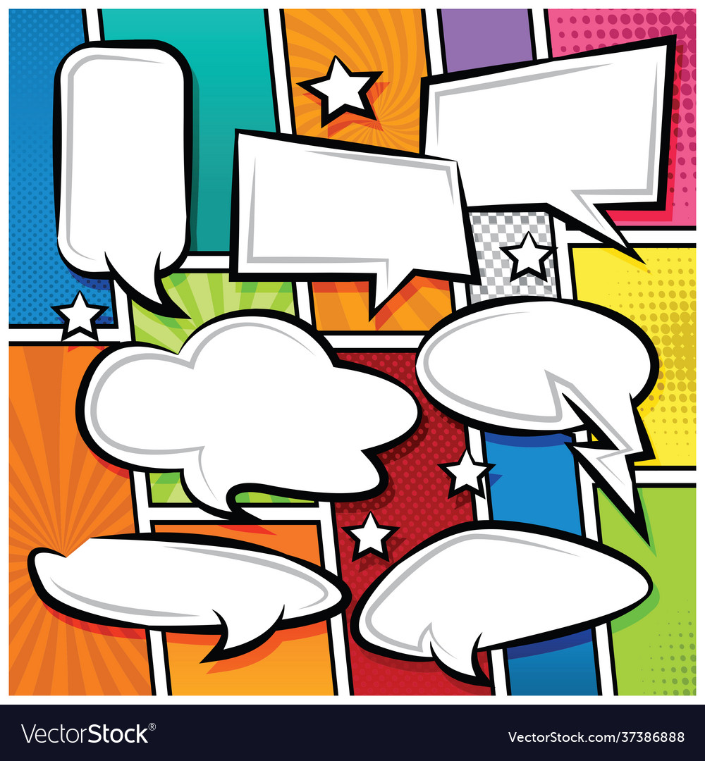 Comic bubble speech balloons cartoon