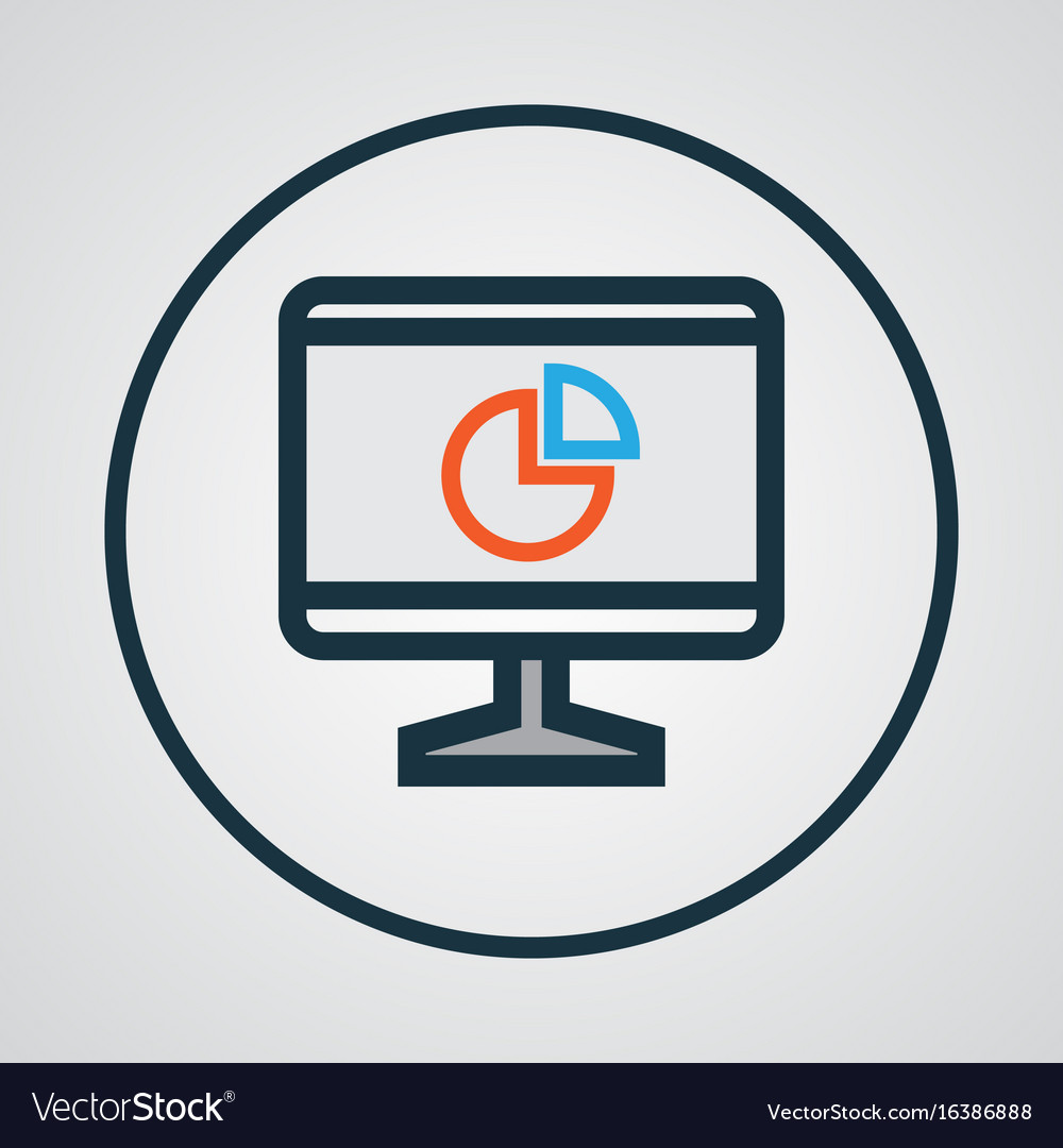 Computer analytics colorful outline symbol